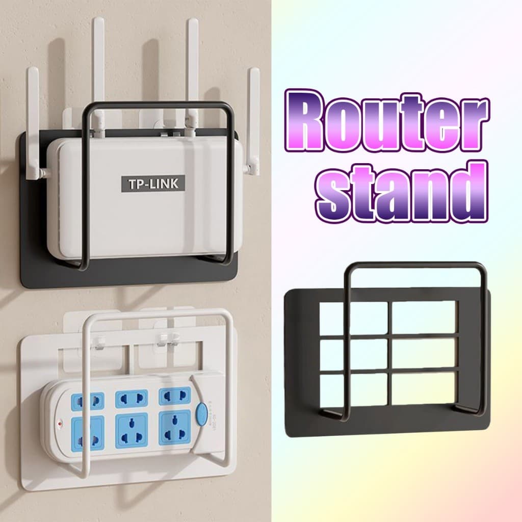 รับคูปองก่อนสั่ง！ ขนาด10*8CM ชั้นวางเราเตอร์ ติดผนัง ที่วางกล่องไวไฟ วัสดุเหล็ก ไม่ต้องเจาะรู รับน้ำหนักได้ดี รูปที่ 3