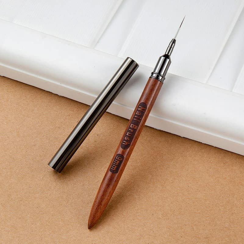 ก้านไม้จันทน์ แปรงปากกาเพ้นท์เล็บ Nail Liner Brush 6/9/12/15/18 มม. DIY รูปที่ 8