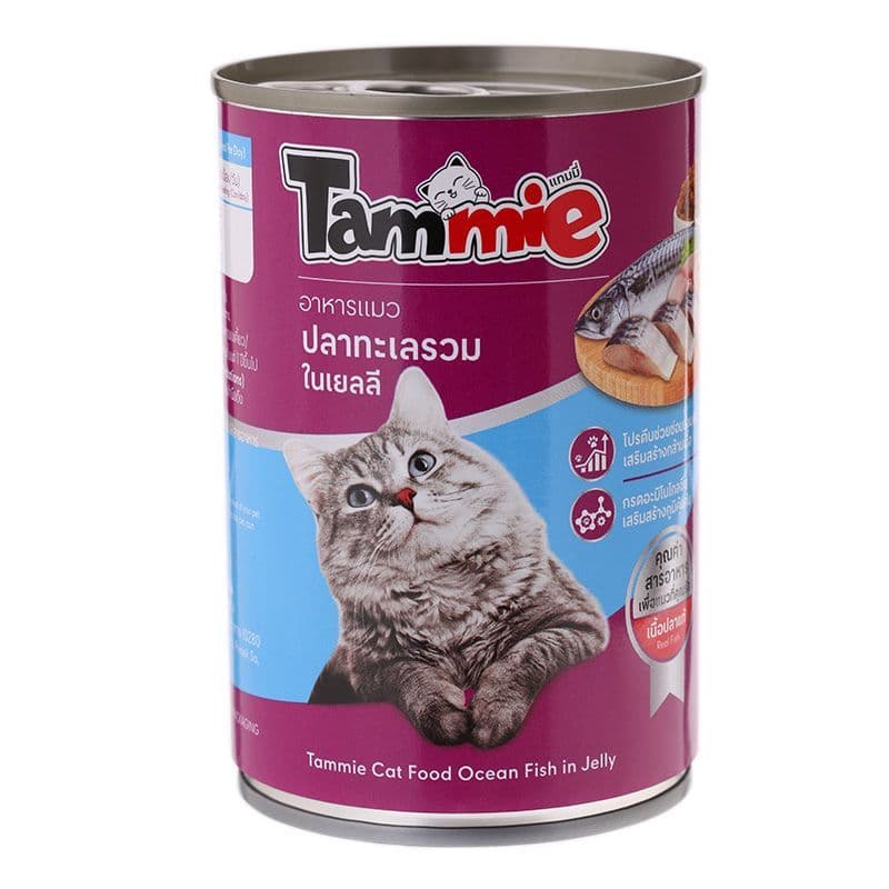แทมมี่อาหารแมวปลาทะเลรวมในเยลลี 400กรัม Tammie Cat Food Ocean Fish in Jelly 400g. รูปที่ 1