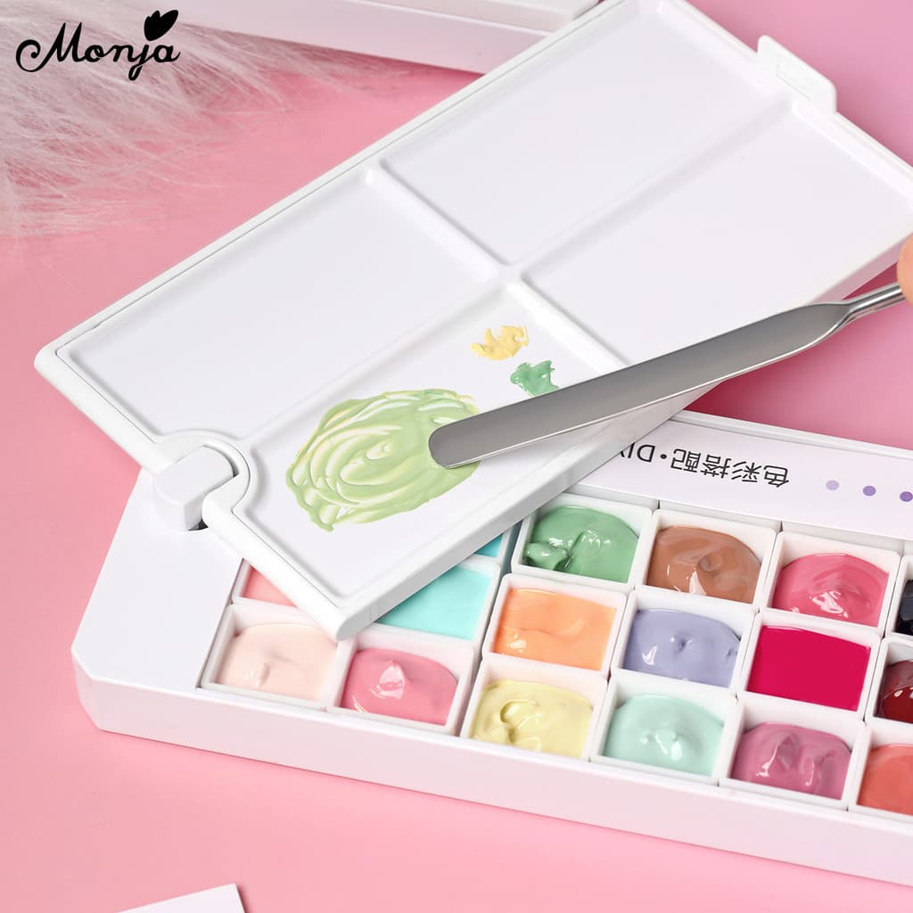 Monja Nail Art UV Gel Polish 18สี Palette กล่อง Pat Ombre สีไล่ระดับสีภาพวาดวาด เล็บออกแบบเครื่องมือ รูปที่ 3