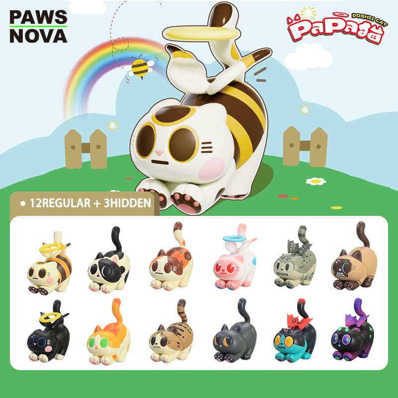 PAWSNOVA Doshii Cat ซีรีส์แมวนอนหมอบ กล่องสุ่มฟิกเกอร์ ของสะสมน่ารักแต่งห้อง รูปที่ 1