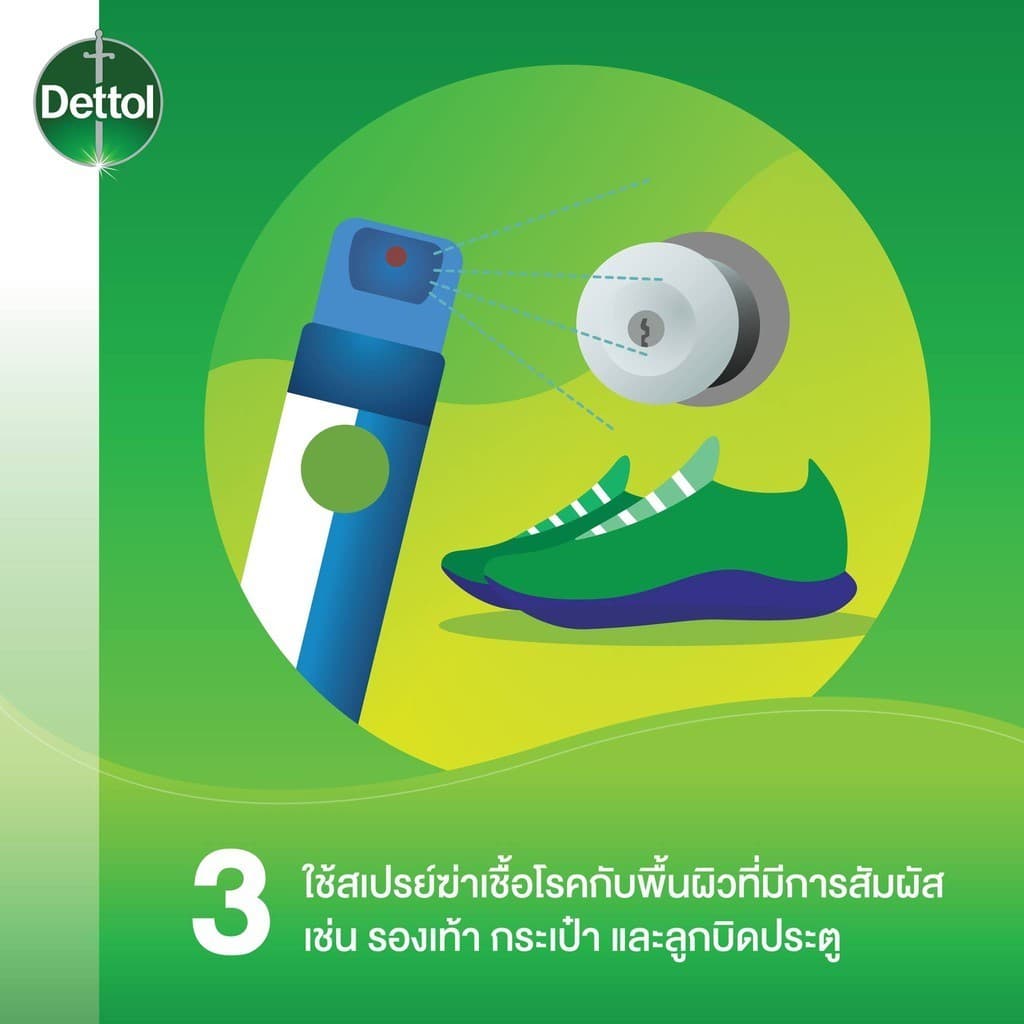 Dettol เดทตอล อิสอินเฟคแทนท์ สเปรย์ ฆ่าเชื้อแบคทีเรีย และเชื้อรา สำหรับพื้นผิว 450 มล. รูปที่ 5