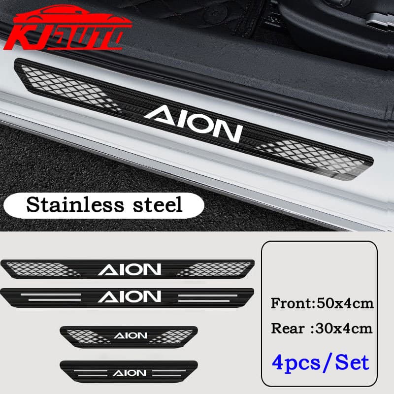 4pcs สแตนเลสเกณฑ์แถบโลหะตกแต่งประตูรถยนต์ สําหรับ GAC Aion Y Plus/UT/V/ES รูปที่ 1