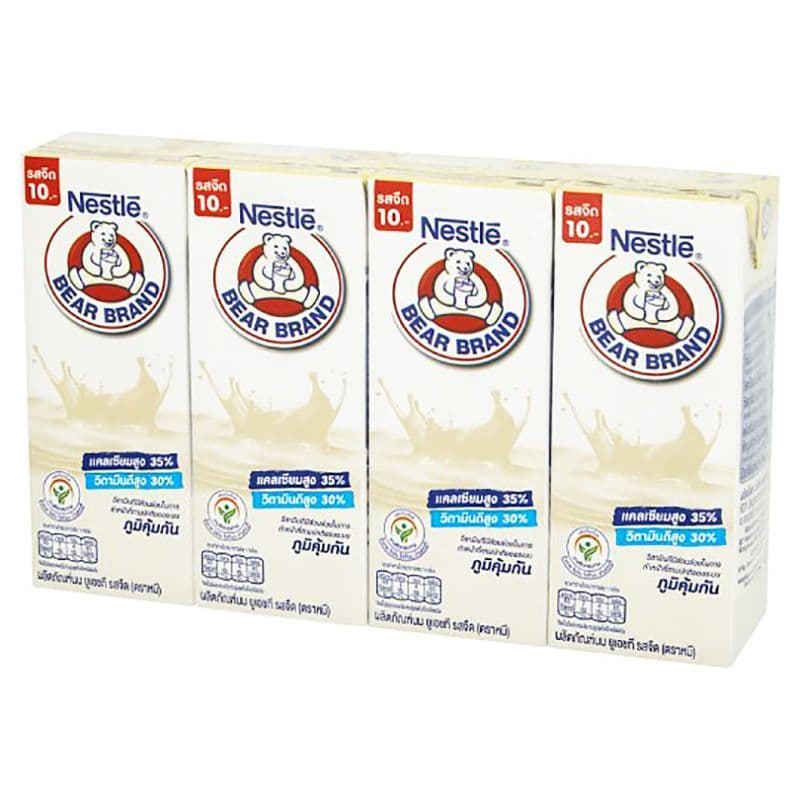 ตราหมีนมยูเอชทีรสจืด 165มล. แพค 4 Bear Brand UHT Plain Flavour 165ml. Pack 4 รูปที่ 2