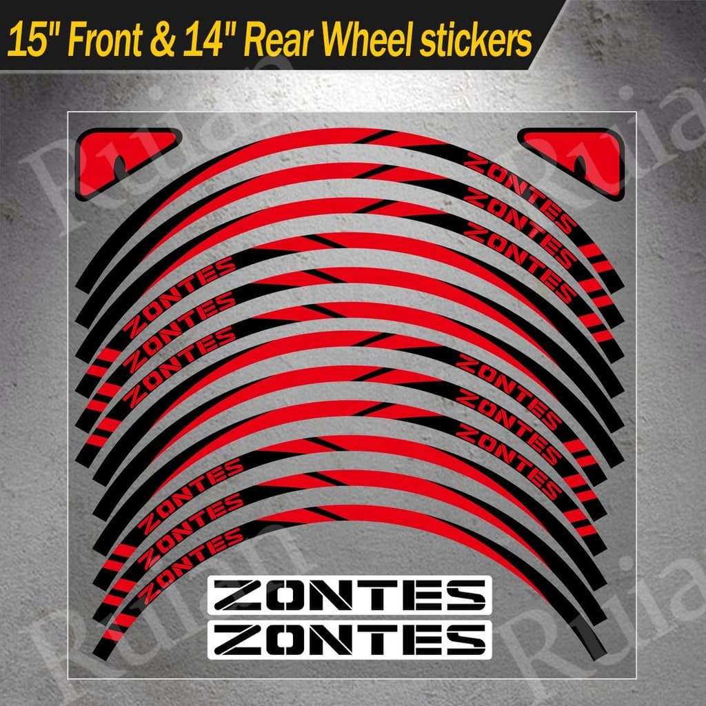 สําหรับ ZONTES 368E 368D 368M 368K 350E 350M 350D 350E สีม่วงขอบล้อสติกเกอร์สะท้อนแสงอุปกรณ์เสริมกันน้ํา Decal รูปที่ 9