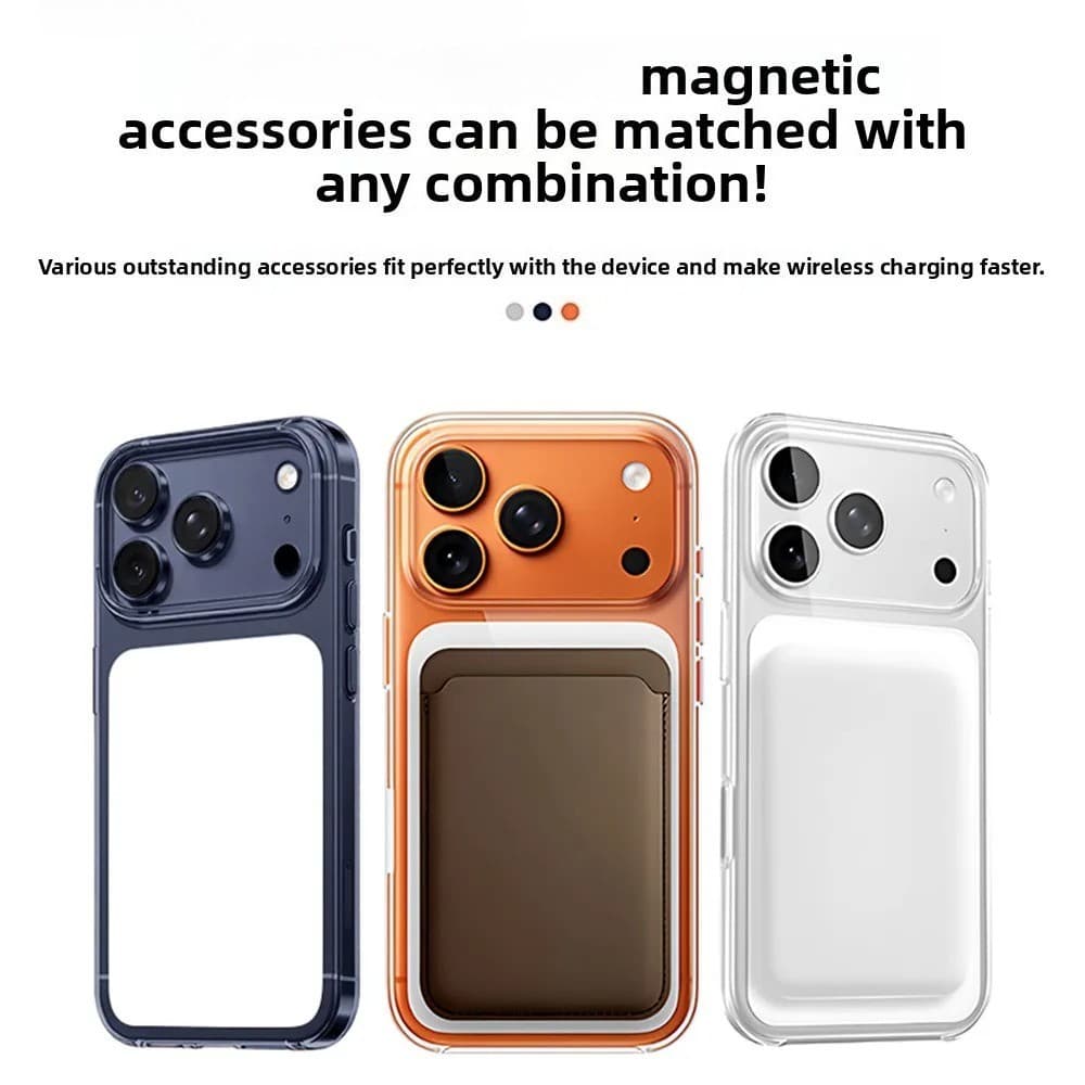 Ultra Slim โปร่งใส N52 เคสโทรศัพท์แม่เหล็กสําหรับ iPhone 17 Pro Max 17Pro ด้านข้างในตัวกล้อง Ai ปุ่มควบคุมปลอกกันกระแทกพร้อมโลโก้ Hard PC ฝาหลัง รูปที่ 5