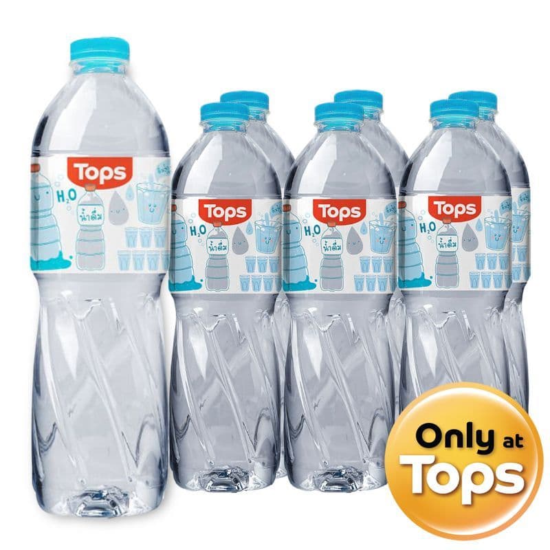 ท็อปส์น้ำดื่ม 1500มล. แพค 6 Tops Drinking Water 1500ml. Pack 6 รูปที่ 1