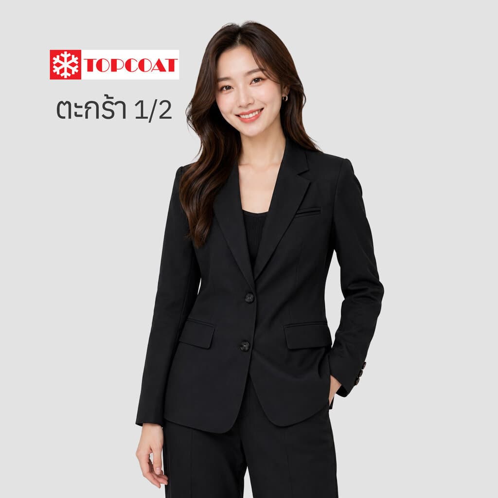 สูทเบลเซอร์ผู้หญิง ทรงเข้ารูป 2กระดุม สีพาสเทล ครีม ชมพู เขียว ดำ ขาว ครีมอ่อน น้ำตาล