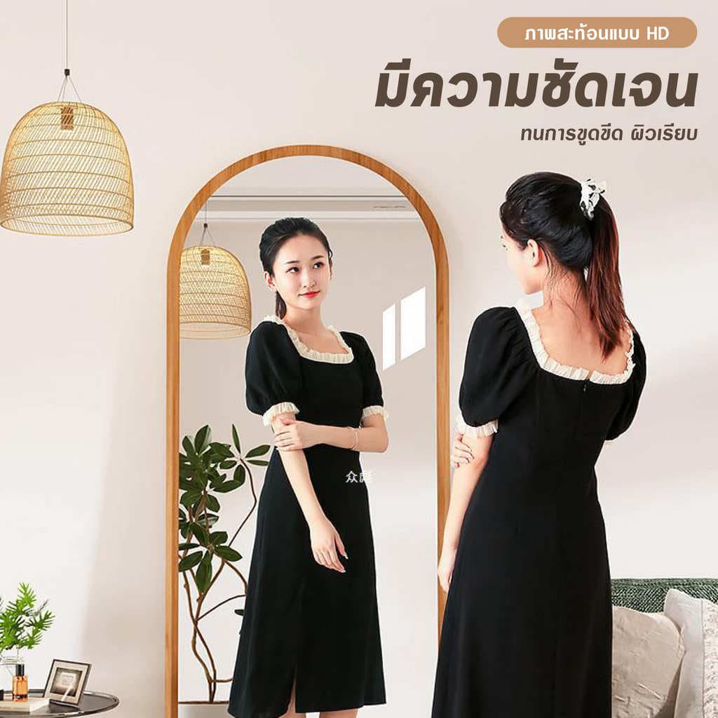 กระจกยาว กระจกเต็มตัว กระจกตั้งพื้น กรอบไม้ วินเทจ ส่องเต็มตัว ทรงสูง ตั้งพื้น/แขวนผนัง รูปที่ 4