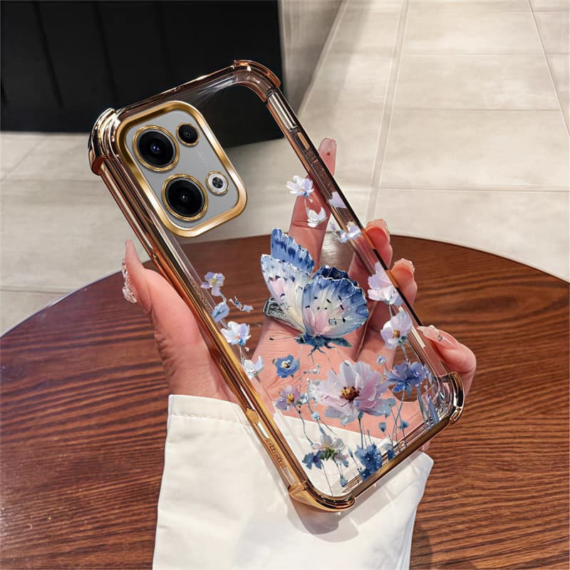 เหมาะสําหรับ OPPO A6S A6T A6X A6 Pro 4G 5G Electroplated กันกระแทกเคสโทรศัพท์ผีเสื้อสําหรับสาว TPU นุ่มแขนป้องกัน XLSHD รูปที่ 8