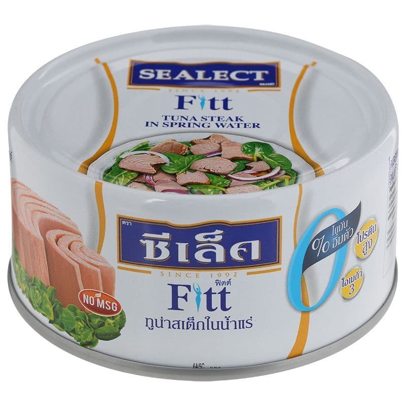ซีเล็คฟิตต์ทูน่าสเต็กในน้ำแร่ 165กรัม Sealect Fitt Tuna Steak in Spring Water 165g. รูปที่ 1