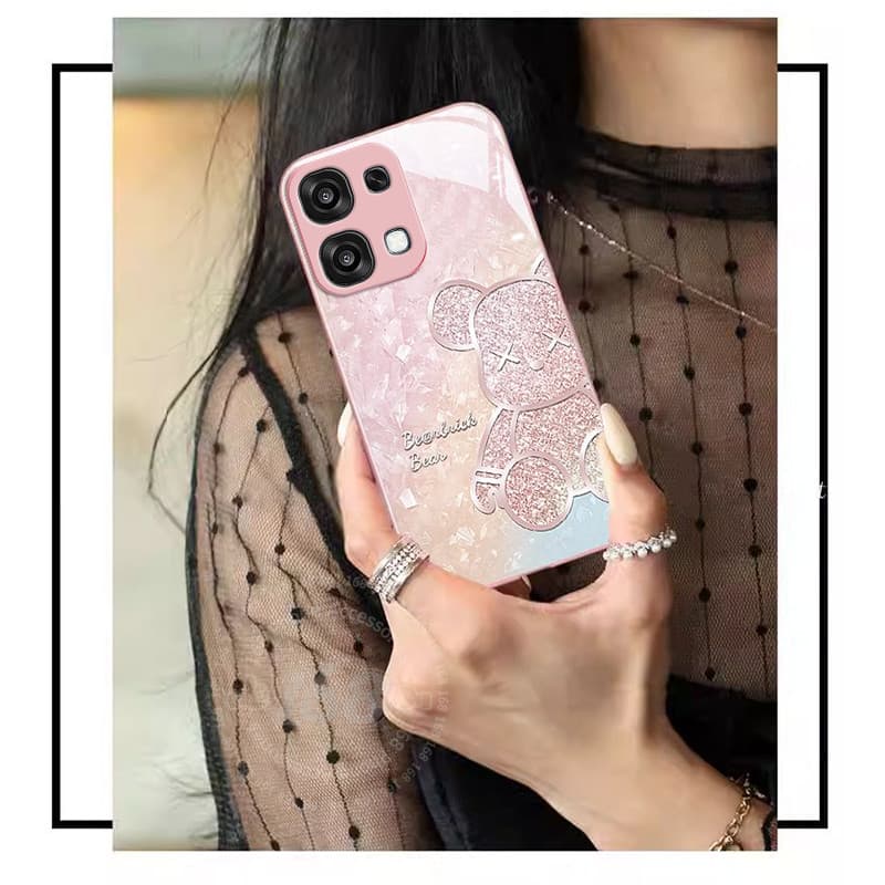 เคส OPPO A6 A5 Pro 5G ลายหมีน่ารักประกายชิมเมอร์ กันกระแทก พร้อมฝาปิดเลนส์กล้อง ป้องกันเลนส์ ขอบซิลิโคนอ่อนนุ่ม เคสมือถือหรูแบบกระจกน้ำ สำหรับสาวๆ และผู้หญิง รูปที่ 6