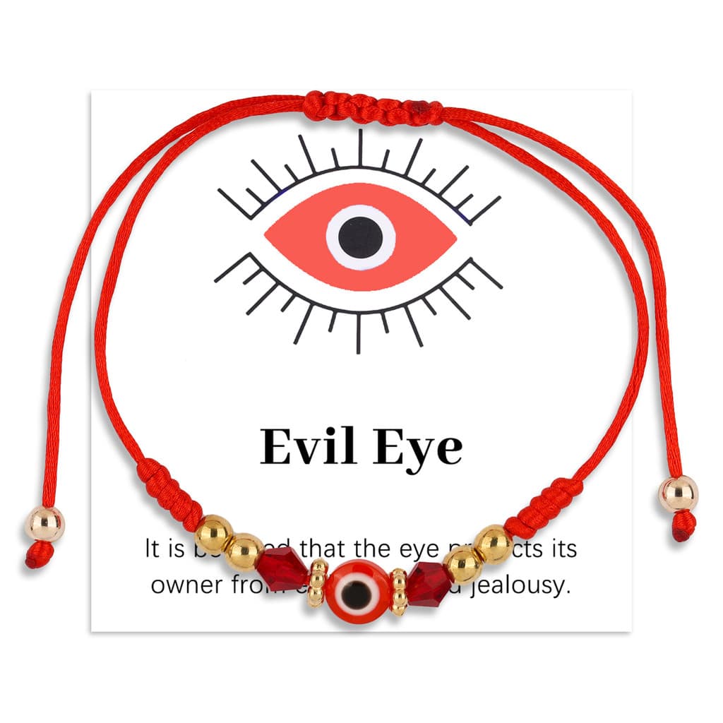 Evil Eye สร้อยข้อมือเชือกคริสตัลดesignตาชั่วร้ายสีแดง สไตล์เกาหลี มอบโชคดีและความสวยงาม เป็นของขวัญวันเกิดที่พิเศษ รูปที่ 1