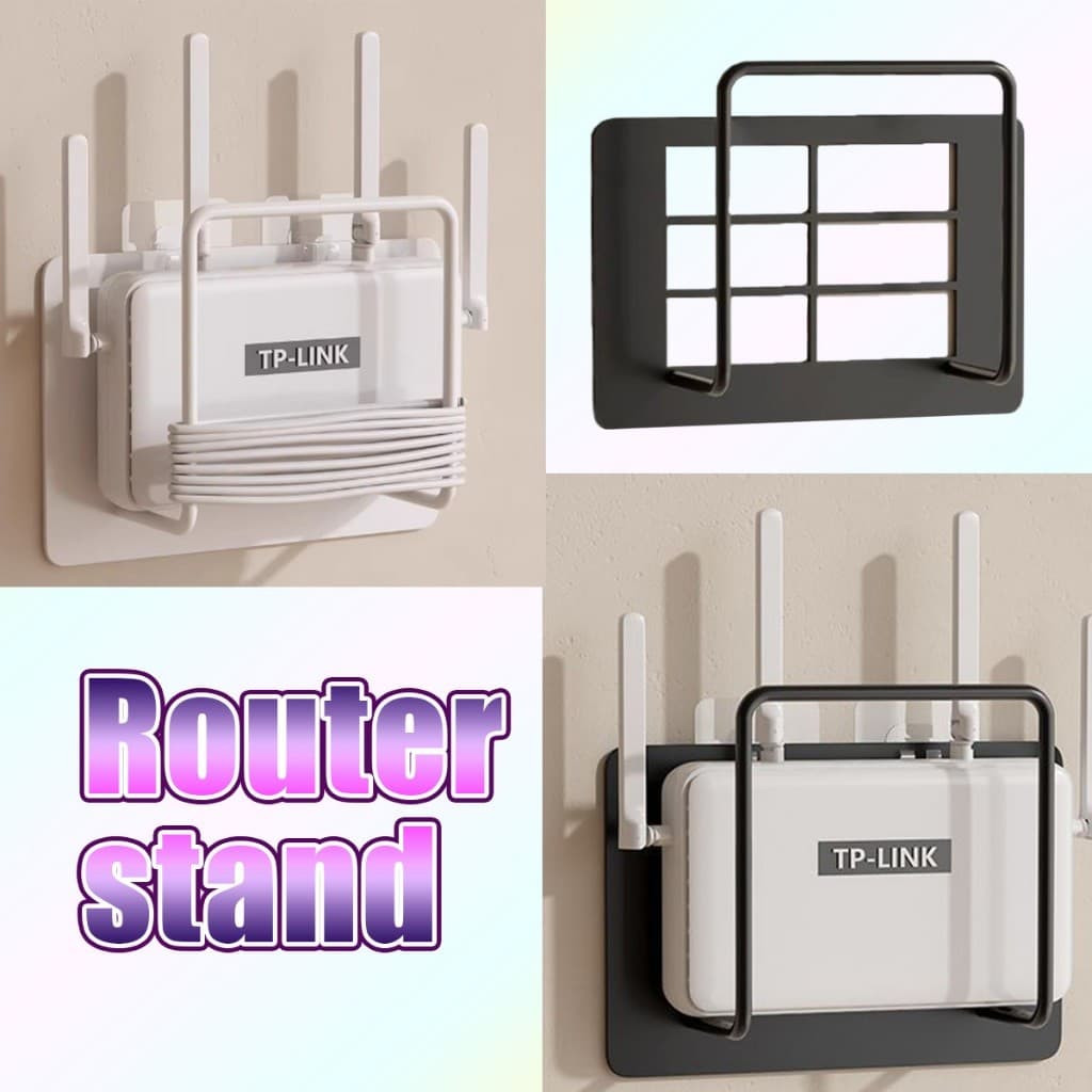 รับคูปองก่อนสั่ง！ ขนาด10*8CM ชั้นวางเราเตอร์ ติดผนัง ที่วางกล่องไวไฟ วัสดุเหล็ก ไม่ต้องเจาะรู รับน้ำหนักได้ดี รูปที่ 4