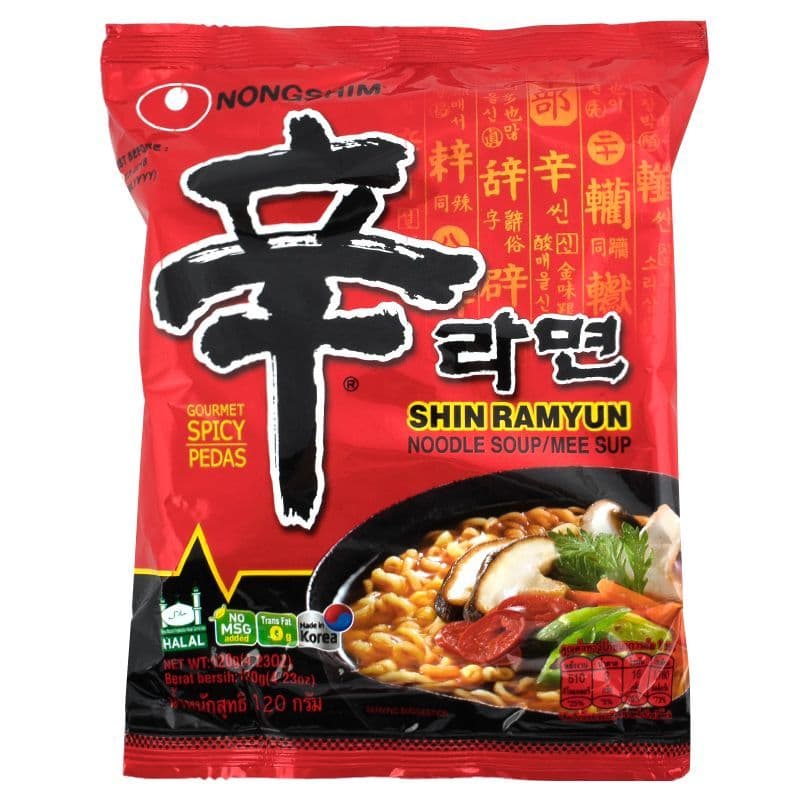 นงชิมบะหมี่รสเผ็ด 120กรัม แพค 5 Nong Shim Instant Noodle Spicy 120g. Pack 5 รูปที่ 4