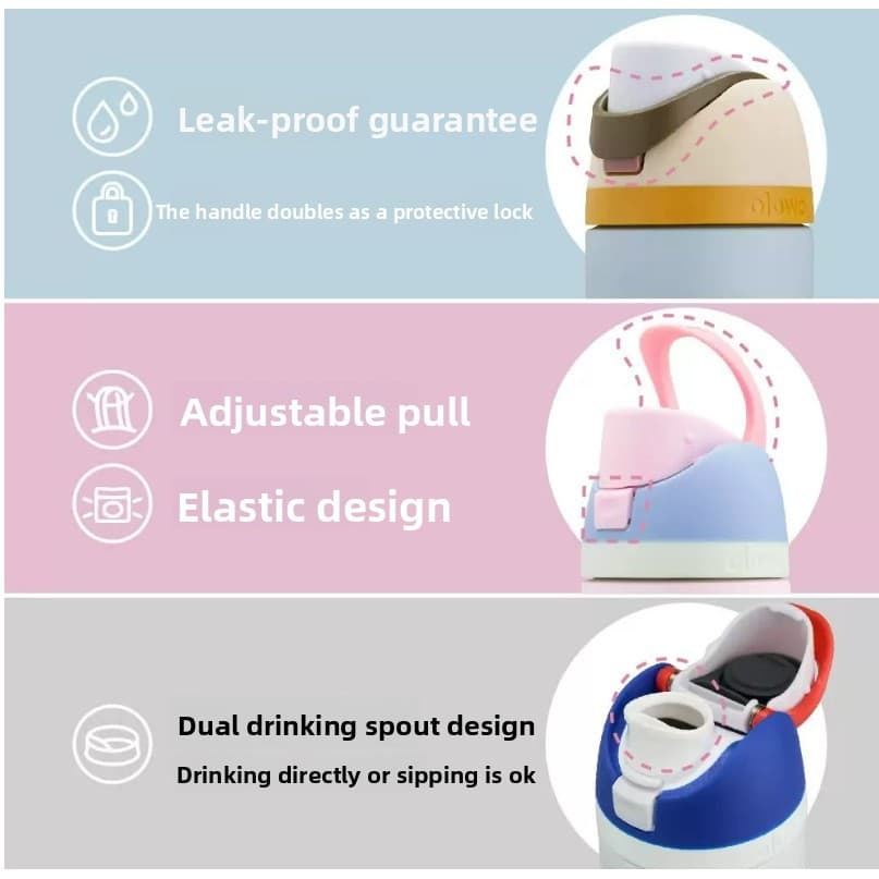 Cross-border 304 Stainless Steel Insulated Water Bottle, Portable Outdoor Tumbler, Flip Dual Drinking Lid with Straw, 24/32oz, Ideal Gift รูปที่ 7