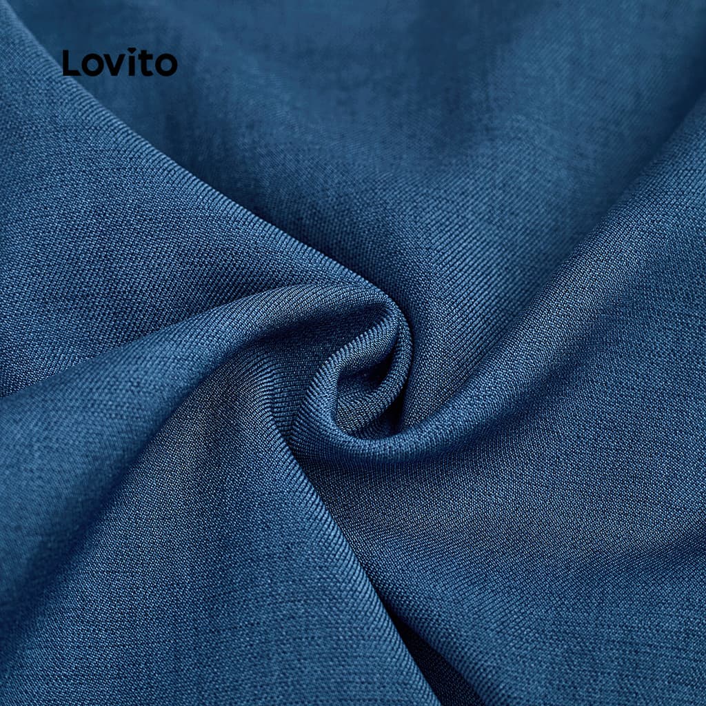 Lovito แคชชวล ชุดจัมพ์สูทสายซิปสั้นสำหรับผู้หญิง ช่วงฤดูใบไม้ผลิ/ร้อน L143ED475 รูปที่ 6