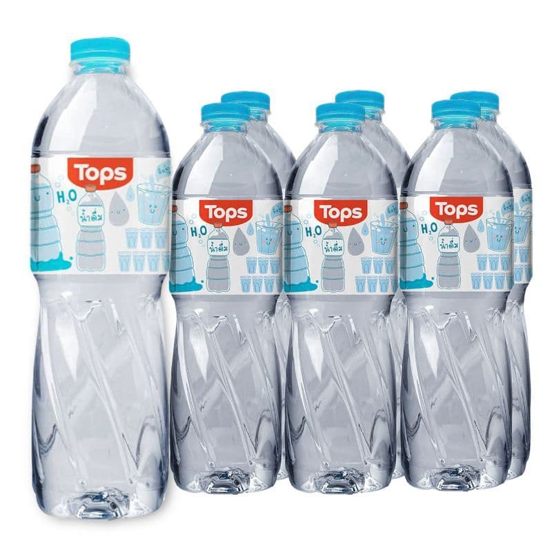 ท็อปส์น้ำดื่ม 1500มล. แพค 6 Tops Drinking Water 1500ml. Pack 6 รูปที่ 2