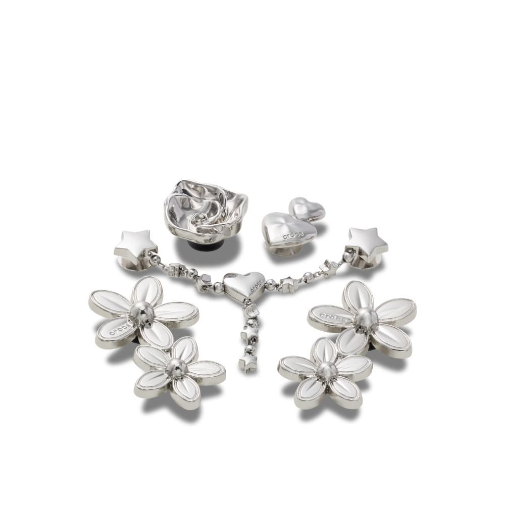 CROCS ตัวติดรองเท้า JIBBITZ™ SILVER META FLORAL 5 PACK รุ่น 10018615 - MULTICOLOR รูปที่ 3