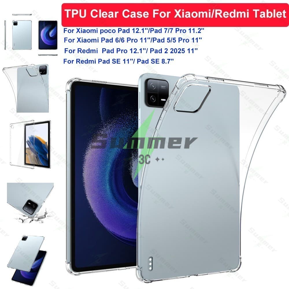 เคส TPU สำหรับ Xiaomi Poco Pad 12.1''/Pad 7/6/5/7/6/5 Pro,สำหรับ Redmi Pad Pro12.1''/Pad 2 2025 11''/Pad SE 11''/SE8.7'' รูปที่ 1