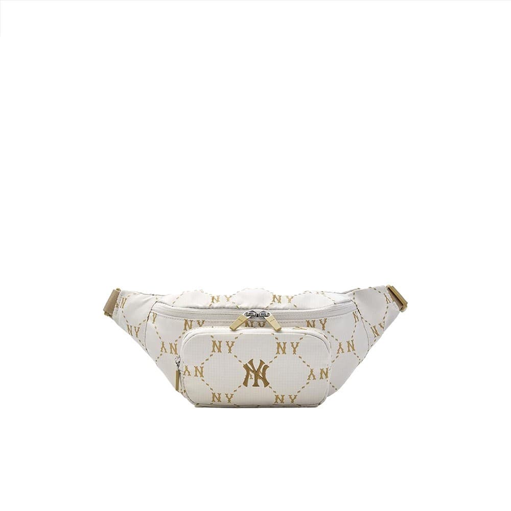 MLB กระเป๋าคาดเอว ยูนิเซ็กส์ Dia Monogram Sportive Belt Bag รุ่น 3AHSM035N 50IVS สีขาวงาช้าง รูปที่ 2