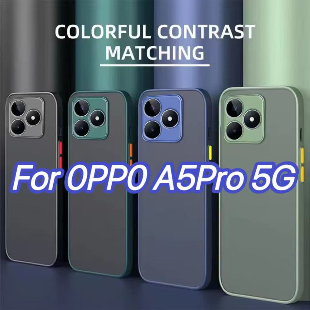 Case For OPPO Reno14 Reno14Pro Reno14F A5X A5i A5Pro A5iPro A5/A9 เคสกันกระแทก ปุ่มสีผิวด้าน กันรอยกล้อง ขอบนิ่มหลังแข็ง รูปที่ 2