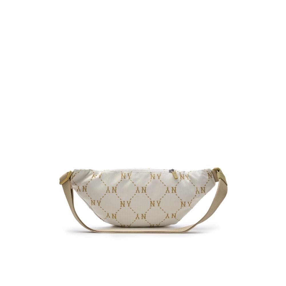 MLB กระเป๋าคาดเอว ยูนิเซ็กส์ Dia Monogram Sportive Belt Bag รุ่น 3AHSM035N 50IVS สีขาวงาช้าง รูปที่ 4