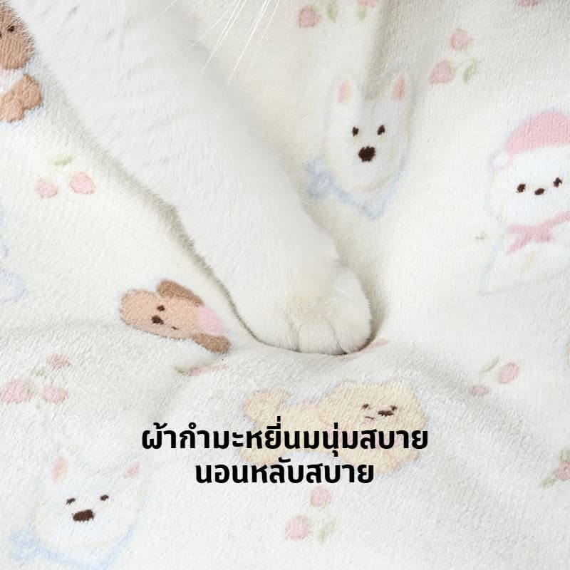 เบาะนอนแมว เตียงแมว ที่นอนสัตว์เลี้ยง พื้นที่ขนาดใหญ่ นุ่มสบาย นุ่มน่ารัก ลวดลายการ์ตูน รูปที่ 9