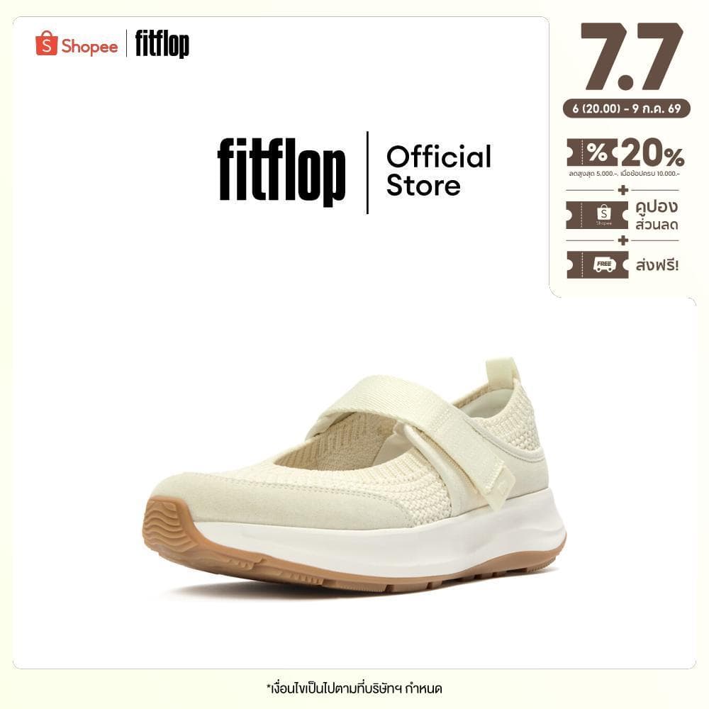 FITFLOP F-MODE FLOW KNIT/SUEDE MJ รองเท้าผ้าใบผู้หญิง รุ่น A0Z-477 สี BEIGE รูปที่ 1