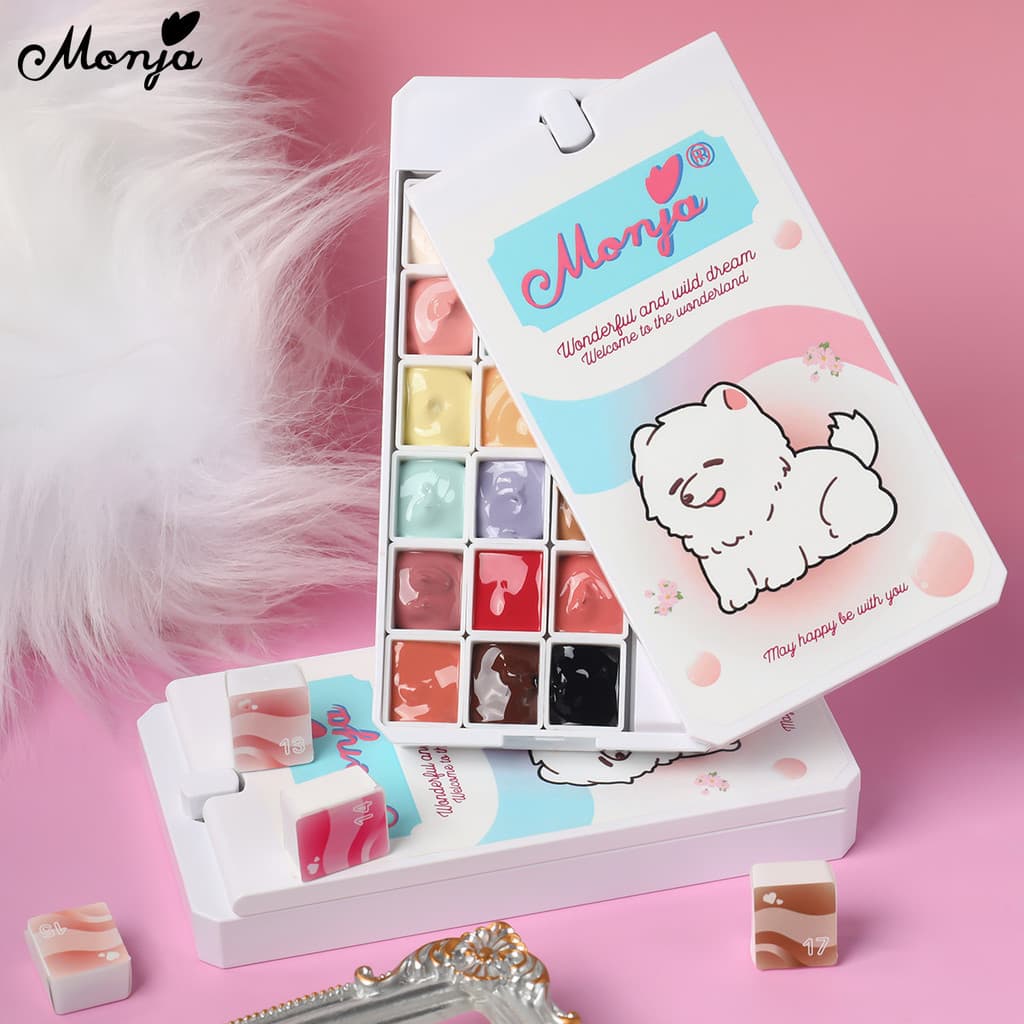 Monja Nail Art UV Gel Polish 18สี Palette กล่อง Pat Ombre สีไล่ระดับสีภาพวาดวาด เล็บออกแบบเครื่องมือ รูปที่ 5