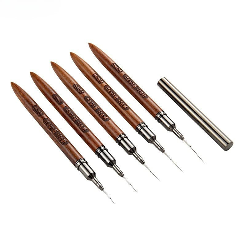 ก้านไม้จันทน์ แปรงปากกาเพ้นท์เล็บ Nail Liner Brush 6/9/12/15/18 มม. DIY รูปที่ 9