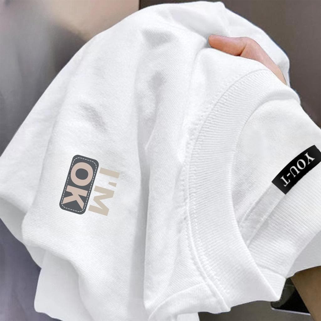 ChillTeeเสื้อน่ารัก เกาหลีสไตล์ลาย "IM OK" ผ้าCOTTONใส่สบายไม่ต้องรีดOVERSIZE เกาหลีสไตล์เสื้อเท่ๆ รูปที่ 5
