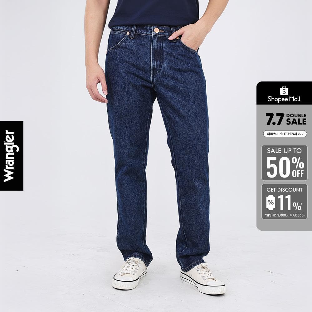 WRANGLER กางเกงยีนส์ผู้ชาย เอวกลาง ทรงตรง รุ่น WR S326MGREF11 สียีนส์กลาง รูปที่ 1