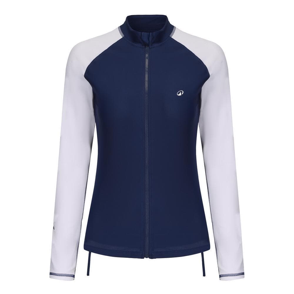 Decathlon Surfing Women UV Protection Zip Top เสื้อยืดป้องกันรังสียูวีมีซิปสำหรับผู้หญิง - Navy/White รูปที่ 3