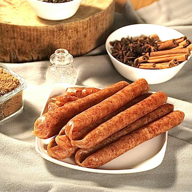 บริษัทจำหน่ายเอง กุนเชียงหมู โคราช จันทร์เพ็ญ กุนเชียง เนื้อแน่น อบเตาถ่านสูตรโบราณ I มีเลือกขนาด รูปที่ 5