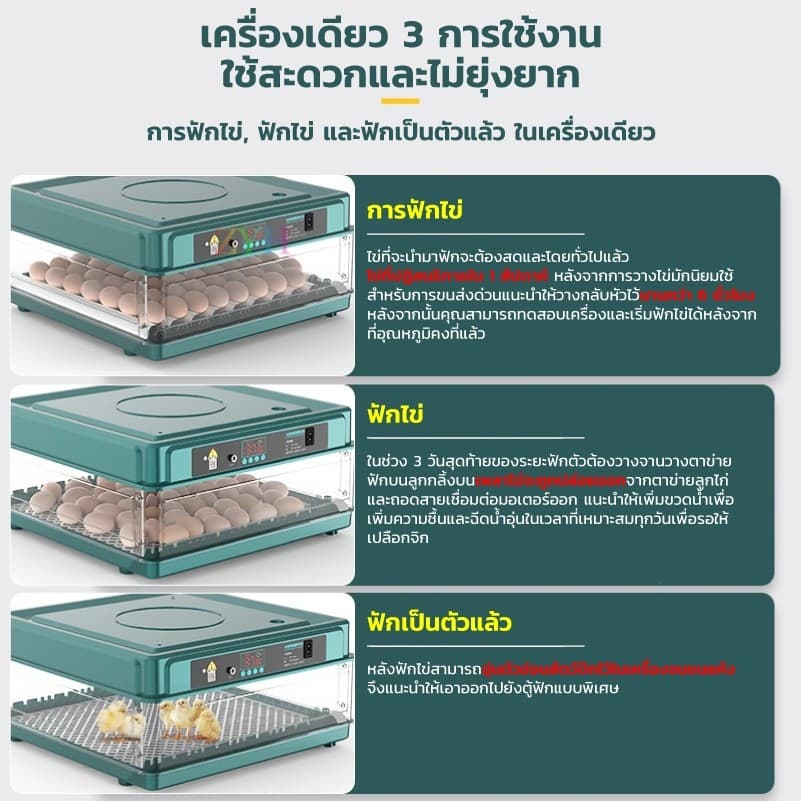 PPD ตู้ฟักไข่อัตโนมัติ 48/64/392 ฟอง เครื่องฟักไข่ ตู้ฝักไข่ไก่ เครื่องฟักไข่อัตโนมัติ ตู้ฟักไข่ ตู้ควบคุมอุณหภูม รูปที่ 9