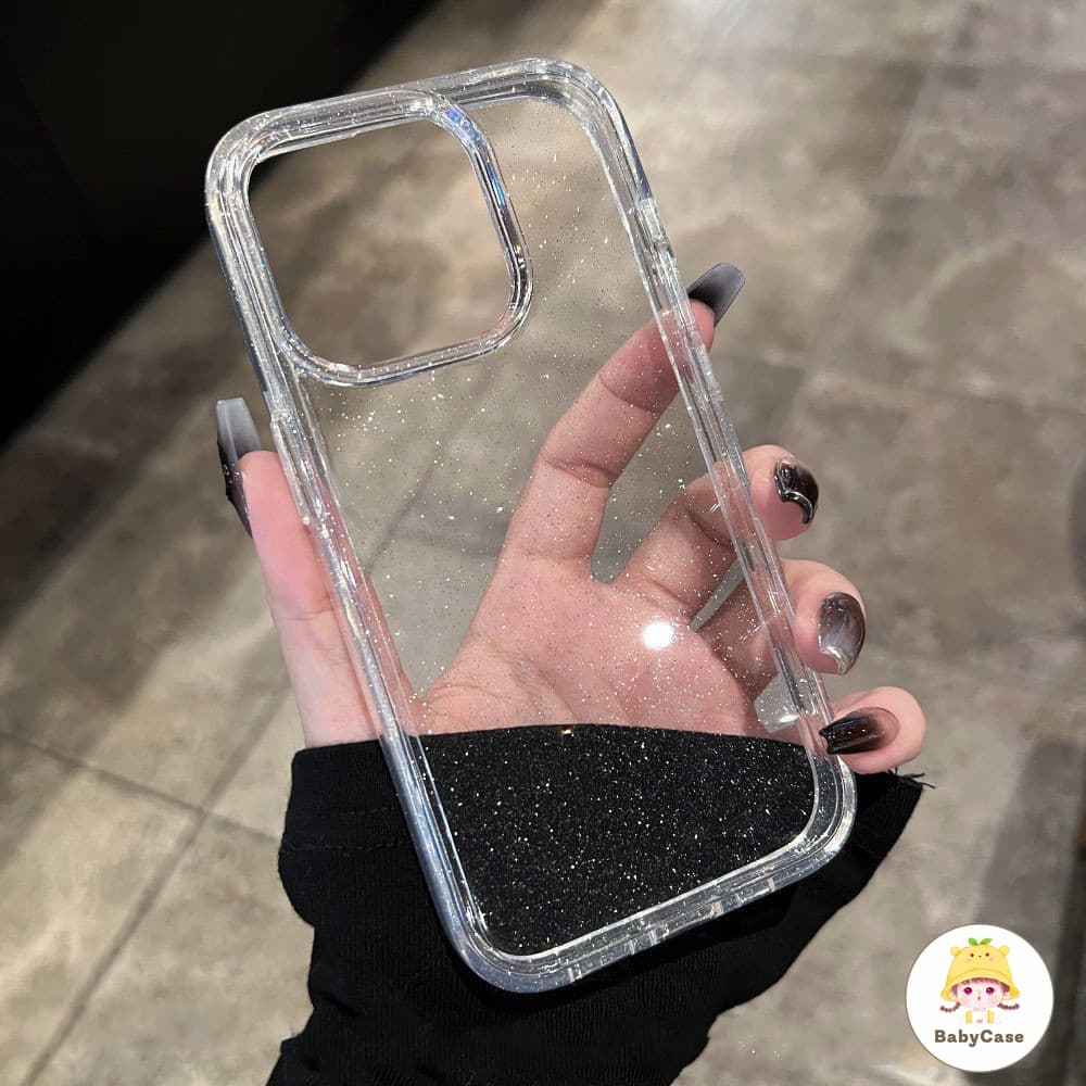 เคสไอโฟน 17 สำหรับ IPhone 16 14 11 13 12 15 Pro Max 16 7 15 8 Plus XR X XS Max ปกแป้งแวววาวเรียบง่ายน่ารักที่สร้างสรรค์ รูปที่ 2