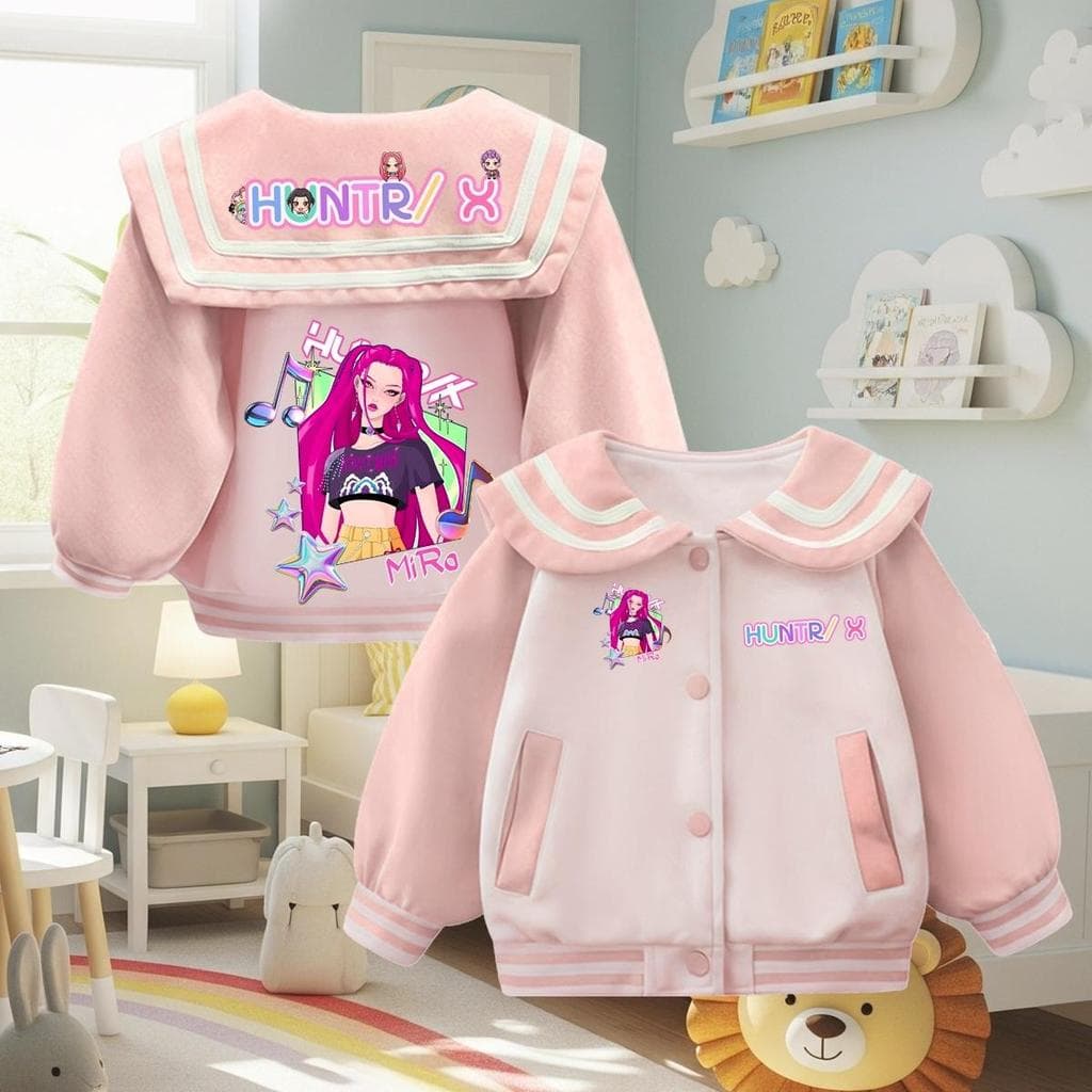 PINKเสื้อกันหนาวเด็ก ปกทหารเรือ ลายSoda pop แบบหนา ขนมิ้น กระเป๋าหน้า กระดุมหน้า * รูปที่ 2