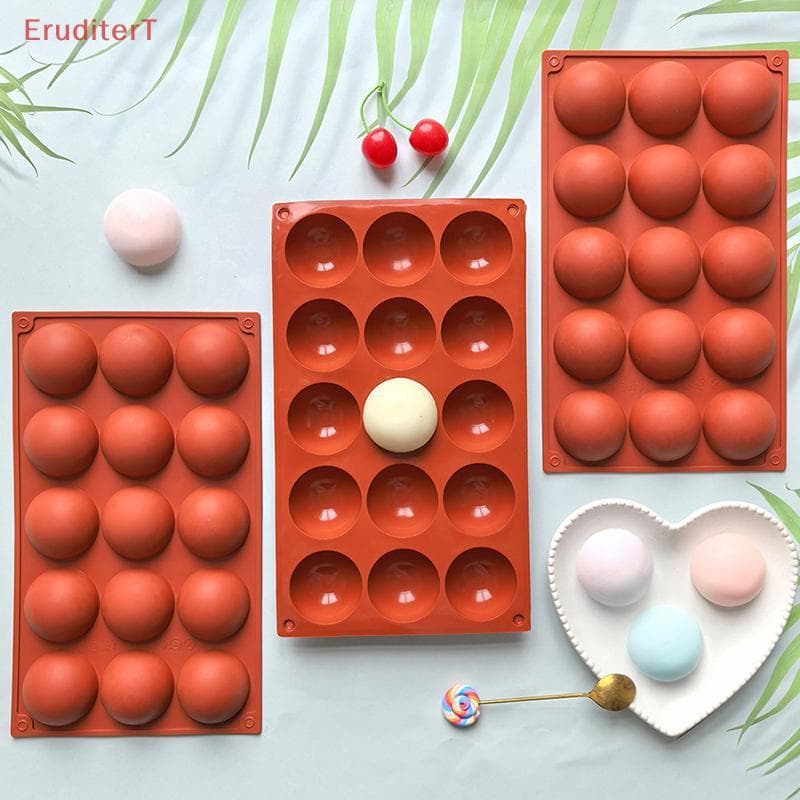 3D Ball Round Half Sphere Silicone Mold For DIY Baking Pudding Mousse Chocolate แม่พิมพ์เค้กเป็นมิตรกับสิ่งแวดล้อมอุปกรณ์ครัวเครื่องมือ รูปที่ 4