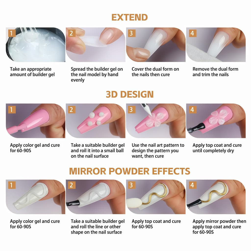 OsNailmall 100g Non Stick Hand Extension Gel ยาทาเล็บ Solid Milky Jelly Hard Gel สําหรับเล็บปลอมแกะสลักดอกไม้เล็บอะคริลิคเจล รูปที่ 5