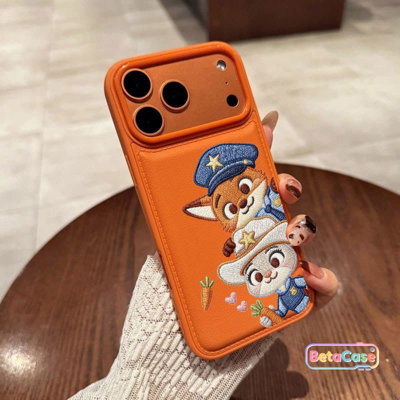 เคส iPhone 17 16 15 14 13 12 11ProMax Phone Case ลายการ์ตูนคู่หูจิ้งจอกกับกระต่ายนักสืบ น่ารักเกาหลี ซิลิโคนกันกระแทก รูปที่ 2