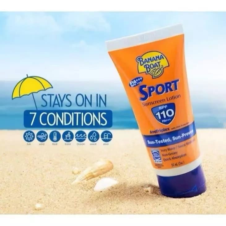 Banana Sport SPF110 PA+++ ครีมกันแดดกีฬา ใช้บนชายหาด กันน้ำกันเหงื่อ ติดทนนาน UVA UVB รูปที่ 8