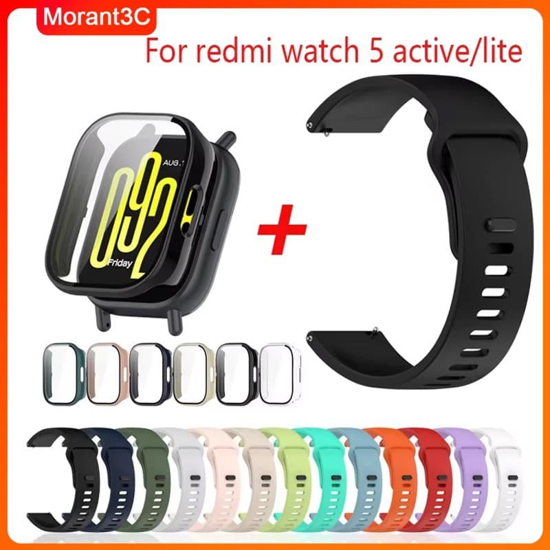 กรณี + สายซิลิโคนสําหรับ Xiaomi Redmi Watch 5 Active/5Lite สายคล้องอุปกรณ์เสริมสมาร์ทวอทช์สร้อยข้อมือกีฬา correa Redmi Watch 5 Active รูปที่ 1