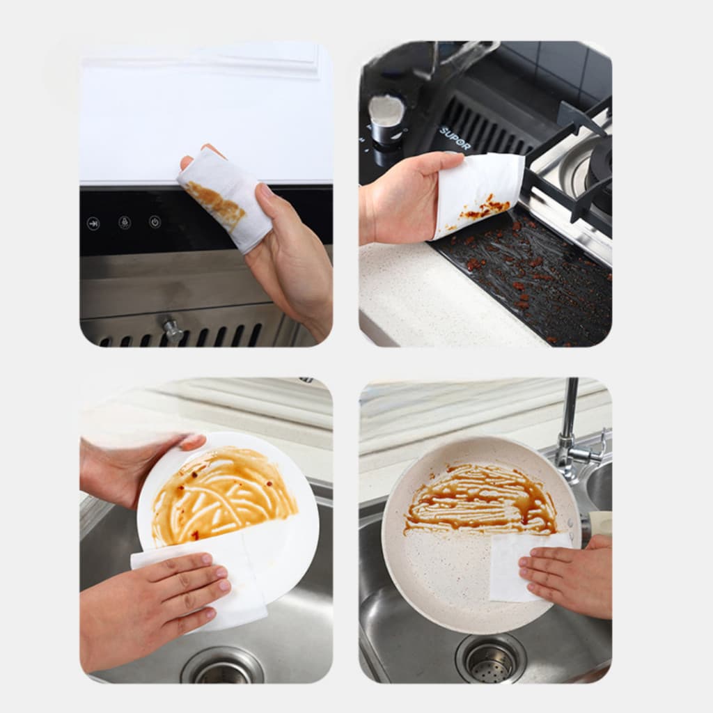 Kitchen Clean Wipes ทิชชูทำความสะอาดสำหรับครัว แผ่นใหญ่ ขจัดคราบน้ำมัน 99% กลิ่นเลมอน รูปที่ 2