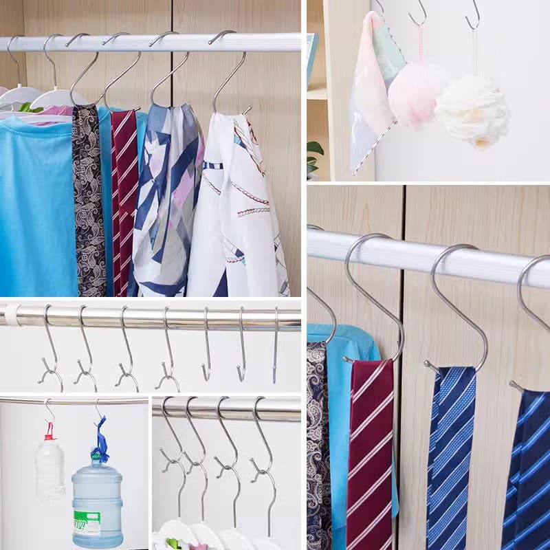 20PCS ตะขอ ตะขอตัว S สแตนเลส คุณภาพดี แข็งแรง ไม่เป็นสนิม สินค้าขายดี ตะขอแขวนของ รูปที่ 4