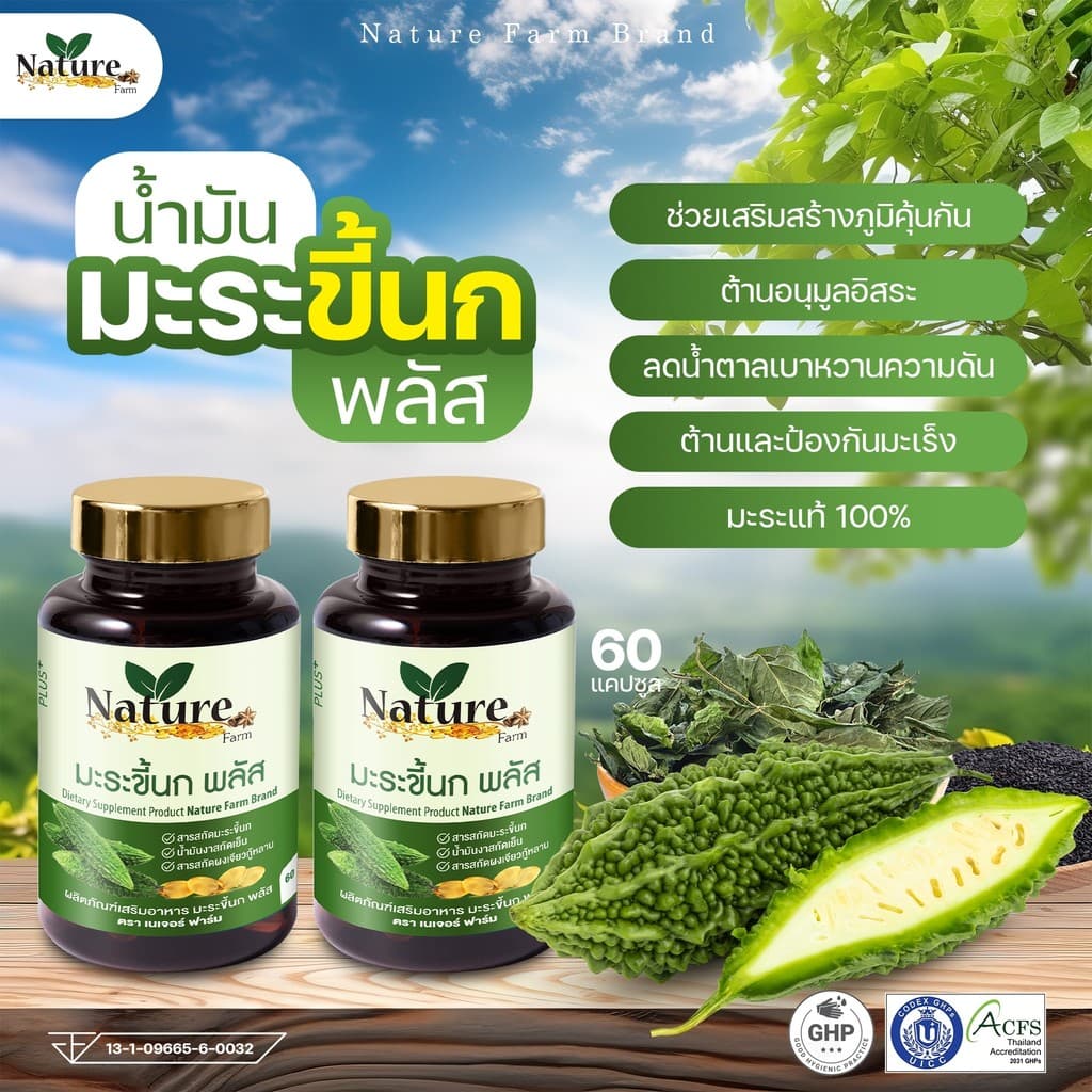โปรพิเศษ5 กระปุก มะระสกัดเย็น เนเจอร์ฟาร์ม มะระขี้นกสูตรเข้มข้น ออร์แกนิก ลดน้ำตาลในเลือด รูปที่ 3