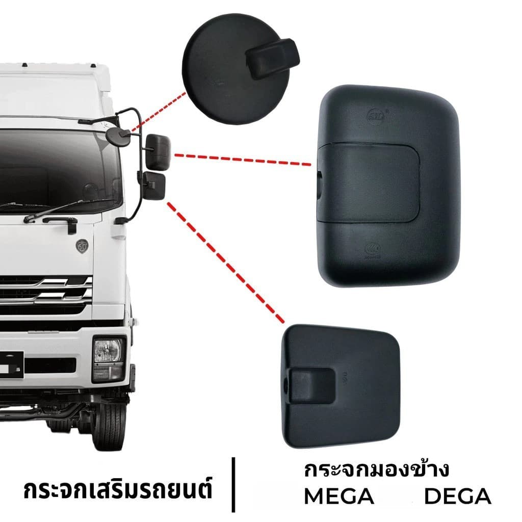 กระจกบานเสริม PROFIA MEGA VICTOR, GIGA DECA360, F380, CW454 กระจกมองข้าง ฮีโน่ มิตซู รูปที่ 2