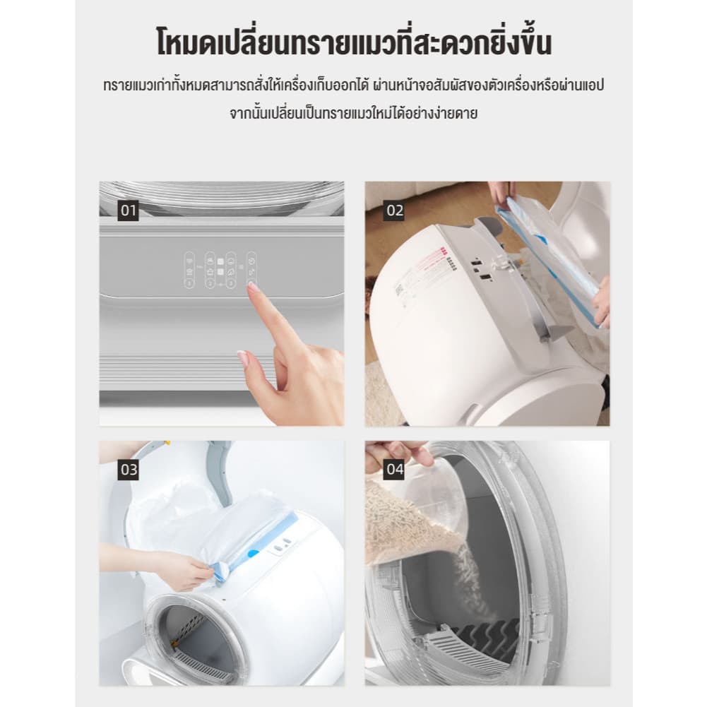 ห้องน้ำแมวอัต การกำจัดกลิ่นด้วยไอออนลบ ปลอดภัยไม่หนีบแมว Automatic Cat Toilet ห้องน้ำแมว อัตโนมัติ ห้องน้ำแมวอัจฉริยะ รูปที่ 8
