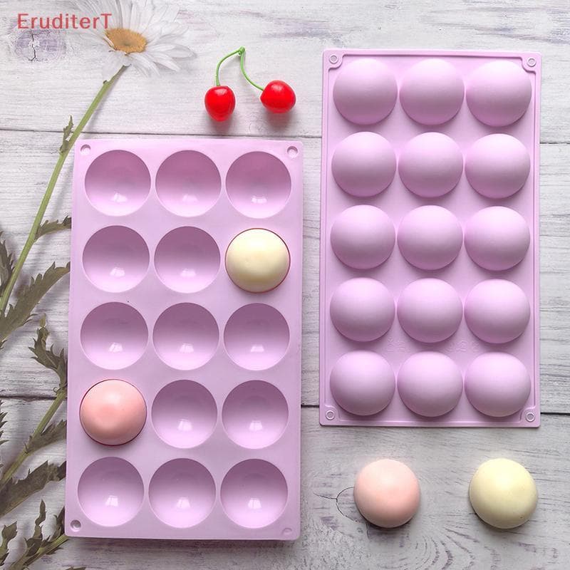 3D Ball Round Half Sphere Silicone Mold For DIY Baking Pudding Mousse Chocolate แม่พิมพ์เค้กเป็นมิตรกับสิ่งแวดล้อมอุปกรณ์ครัวเครื่องมือ รูปที่ 2