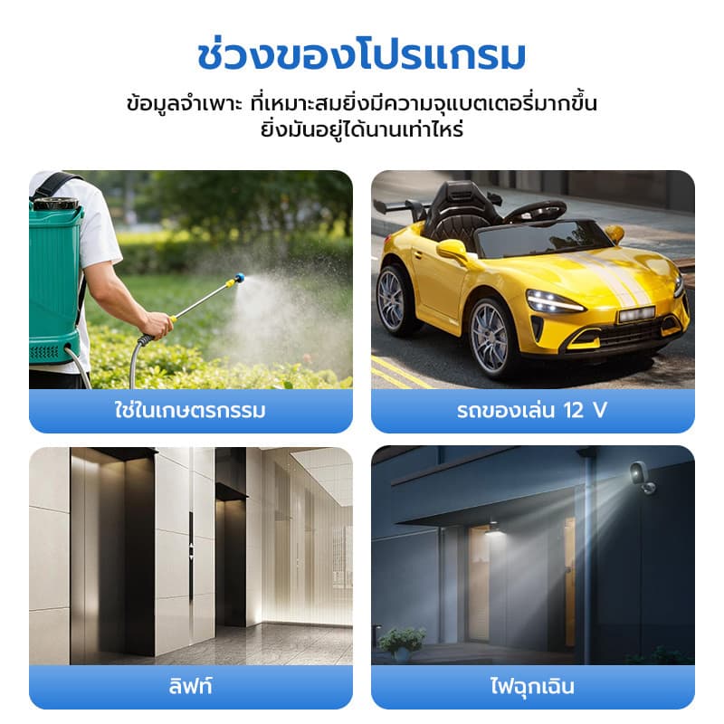 COD 12V 12AH แบตเตอรี่แห้ง แบตเตอรี่ เครื่องพ่นยา ใช้กับเครื่องพ่นยาแบตได้ทุกขนาด 12V 8AH 20AH 7AH รูปที่ 6